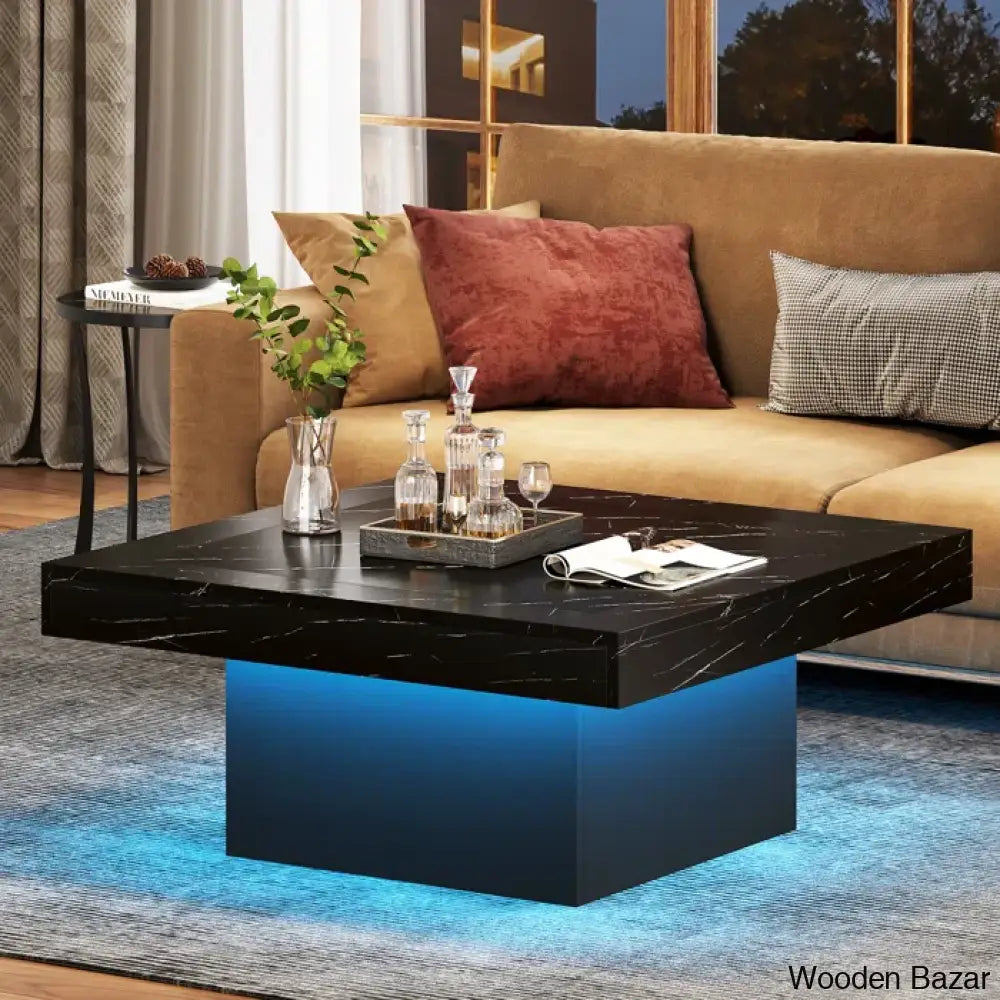 Squarey Led Coffee Table Farmhouse And Center