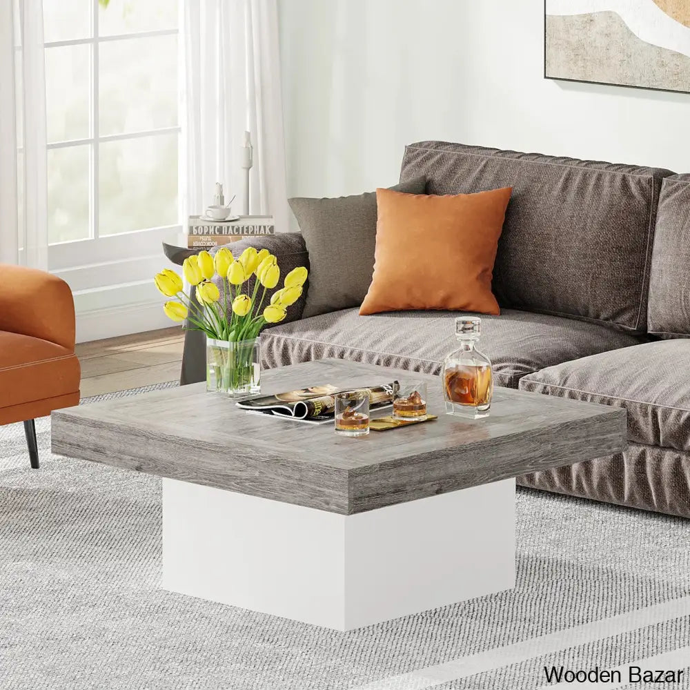 Squarey Led Coffee Table Farmhouse And Center