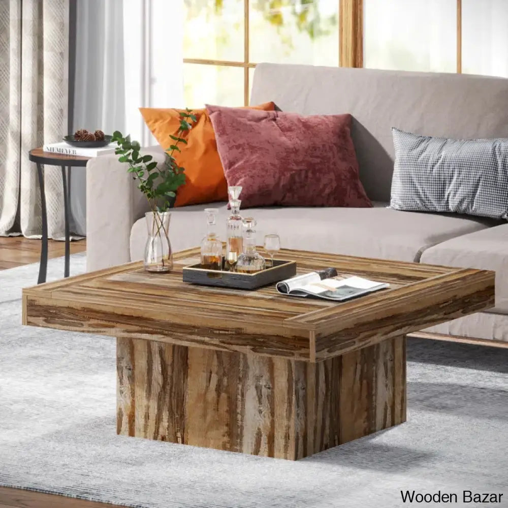 Squarey Led Coffee Table Farmhouse And Center