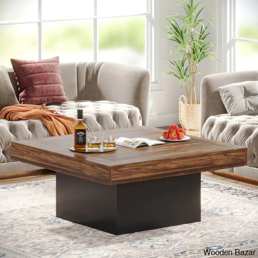 Squarey Led Coffee Table Farmhouse And Center