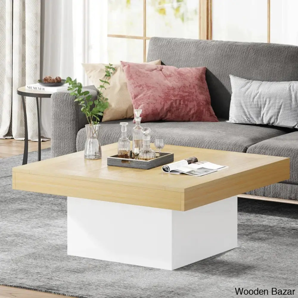 Squarey Led Coffee Table Farmhouse And Center