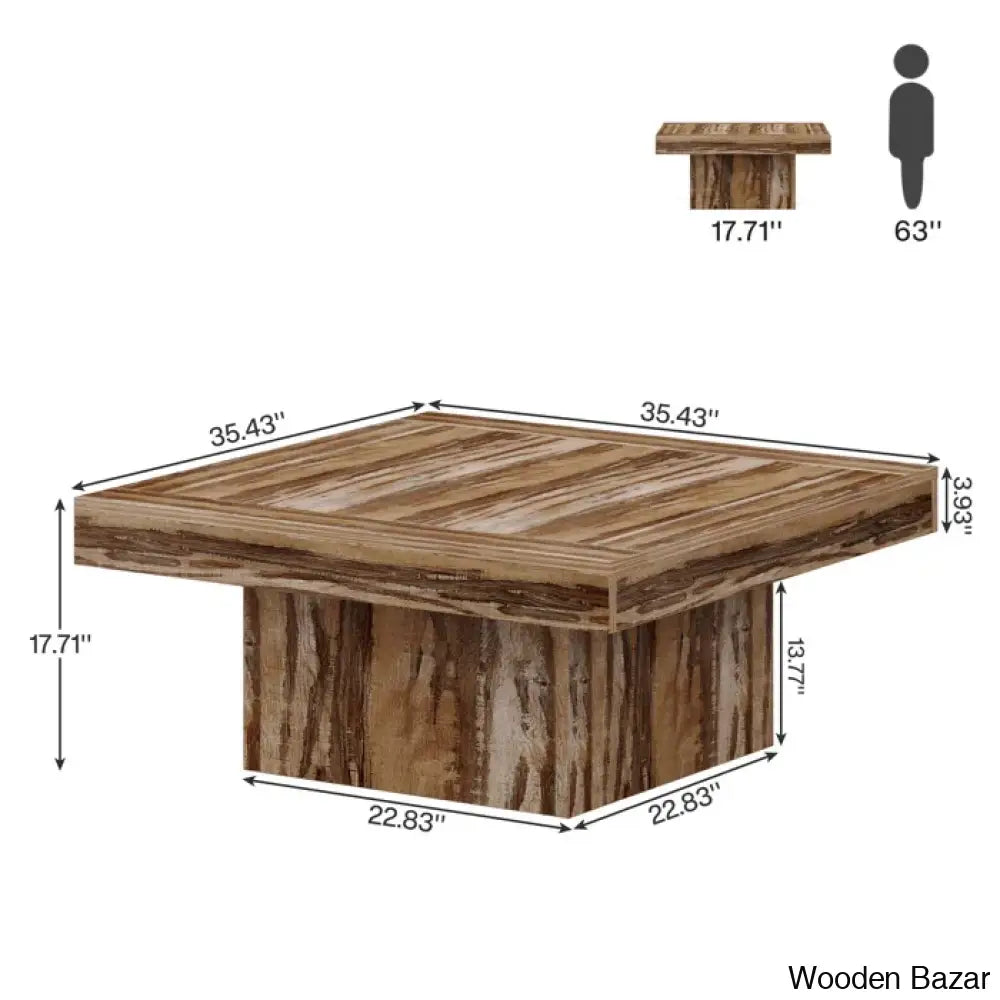 Squarey Led Coffee Table Farmhouse And Center