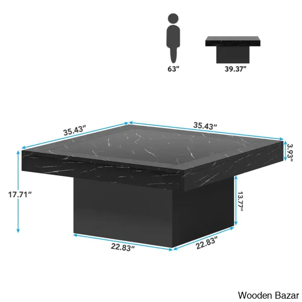 Squarey Led Coffee Table Farmhouse And Center