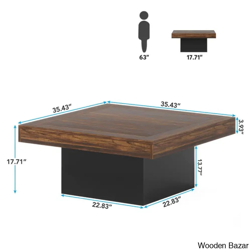 Squarey Led Coffee Table Farmhouse And Center