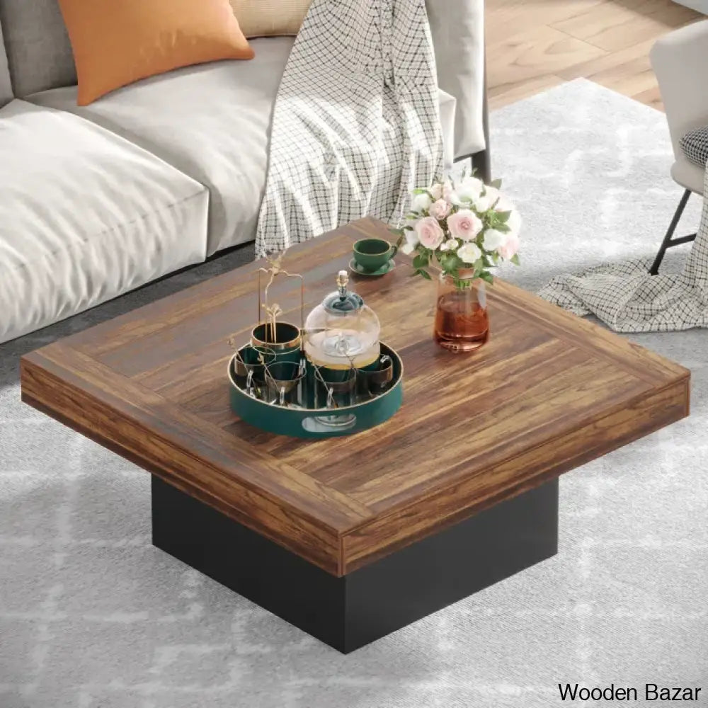 Squarey Led Coffee Table Farmhouse And Center