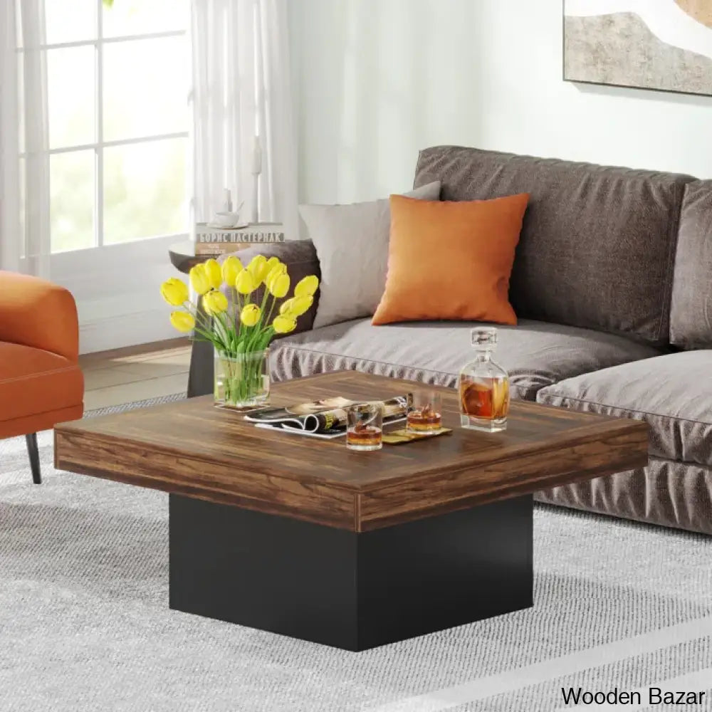 Squarey Led Coffee Table Farmhouse And Center