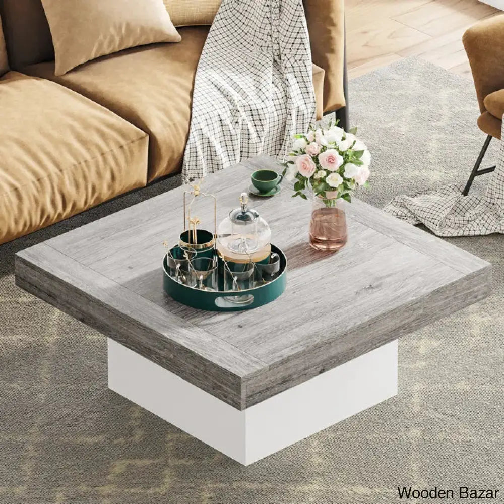 Squarey Led Coffee Table Farmhouse And Center