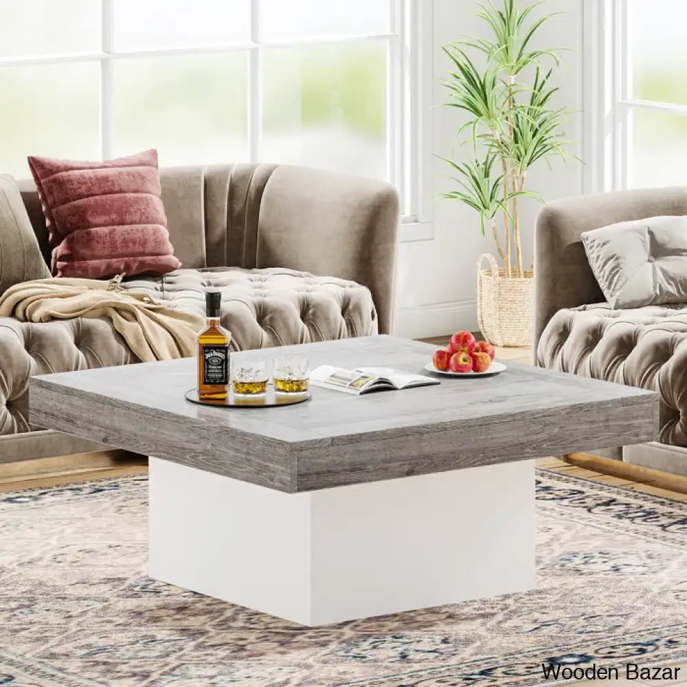 Squarey Led Coffee Table Farmhouse And Center