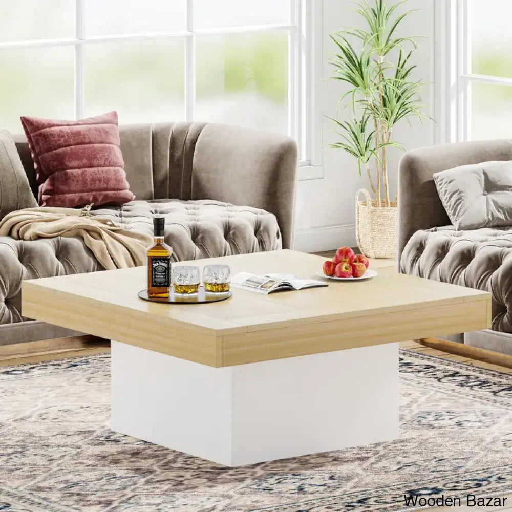 Squarey Led Coffee Table Farmhouse And Center