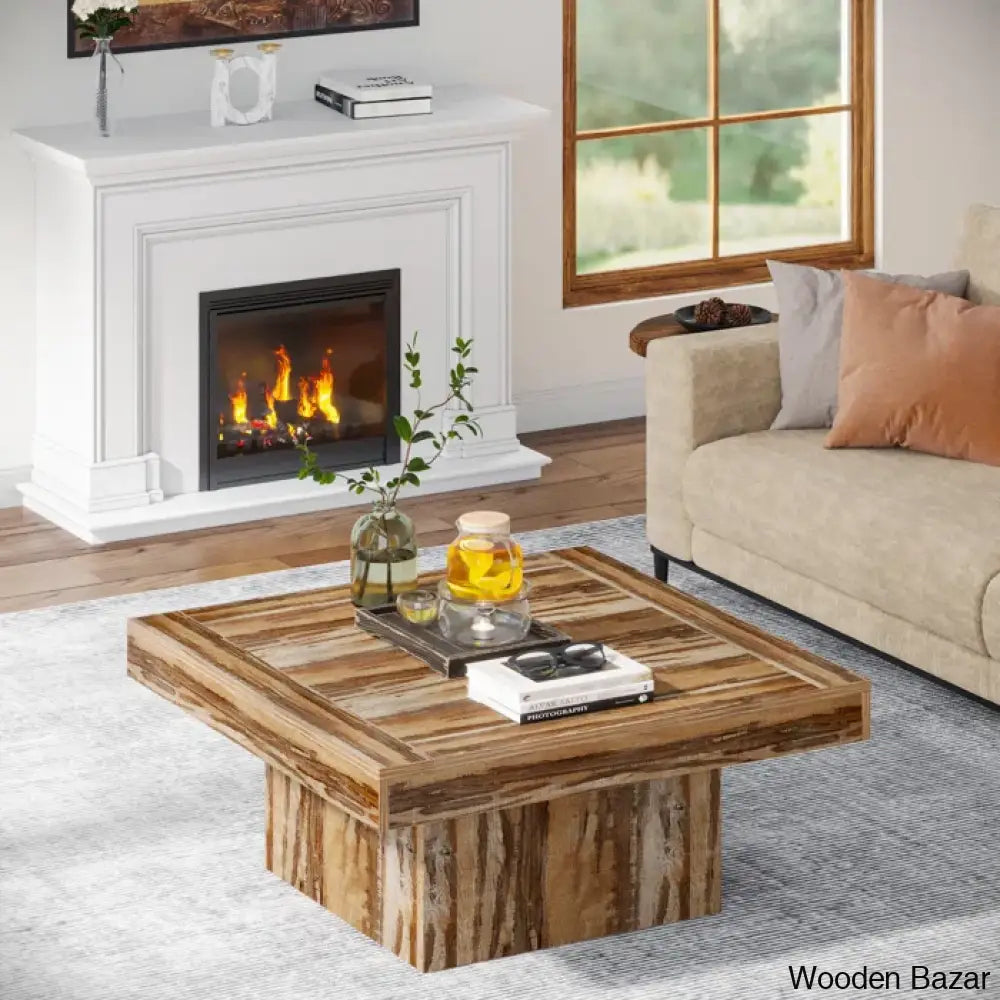 Squarey Led Coffee Table Farmhouse And Center