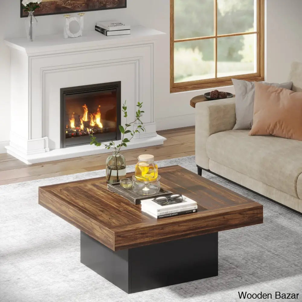 Squarey Led Coffee Table Farmhouse And Center