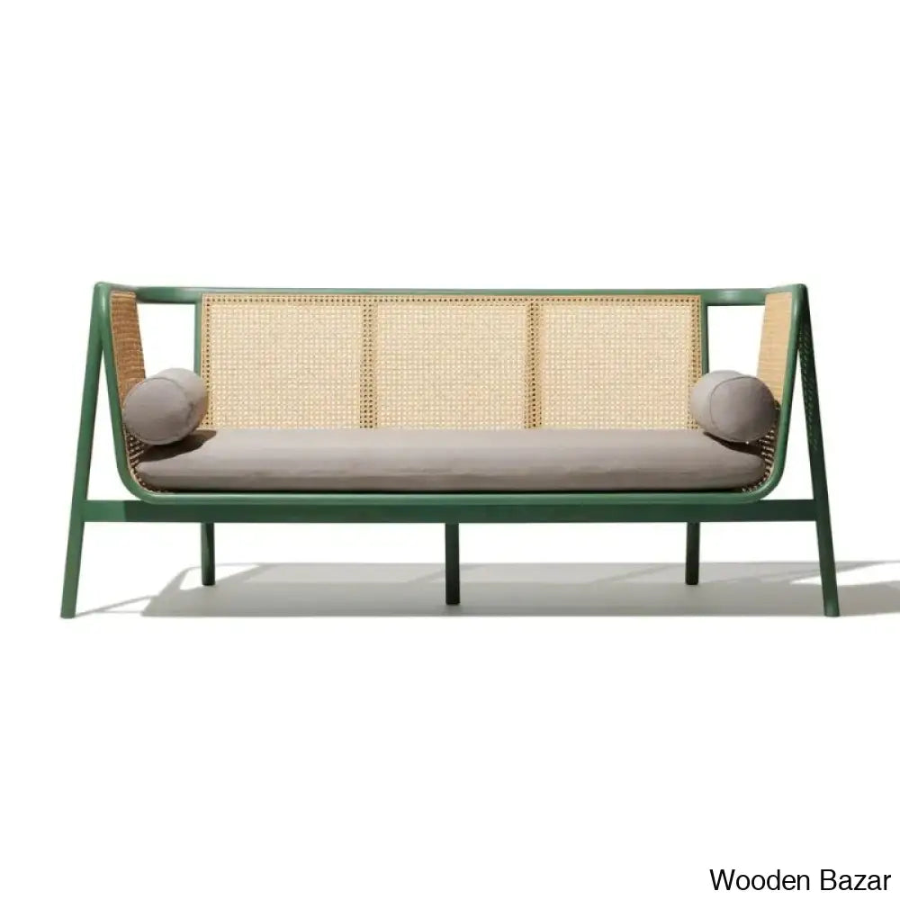 Sriner Modern Cane Rattan 3 Seater Sofa For Odern Living - Wooden Bazar