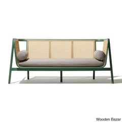 Sriner Modern Cane Rattan 3 Seater Sofa For Odern Living - Wooden Bazar