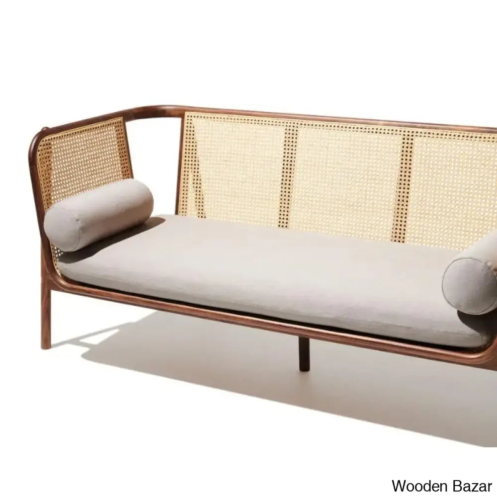 Sriner Modern Cane Rattan 3 Seater Sofa For Odern Living - Wooden Bazar