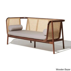 Sriner Modern Cane Rattan 3 Seater Sofa For Odern Living - Wooden Bazar