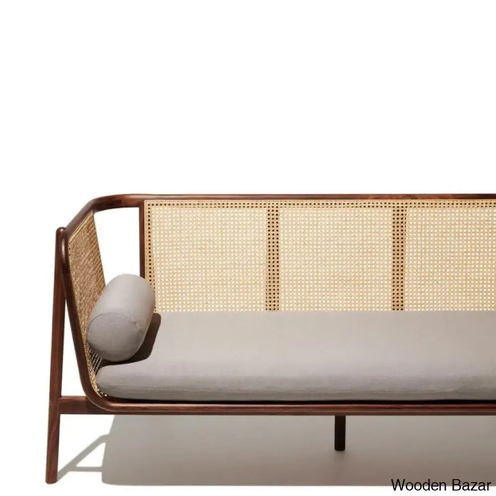 Sriner Modern Cane Rattan 3 Seater Sofa For Odern Living - Wooden Bazar