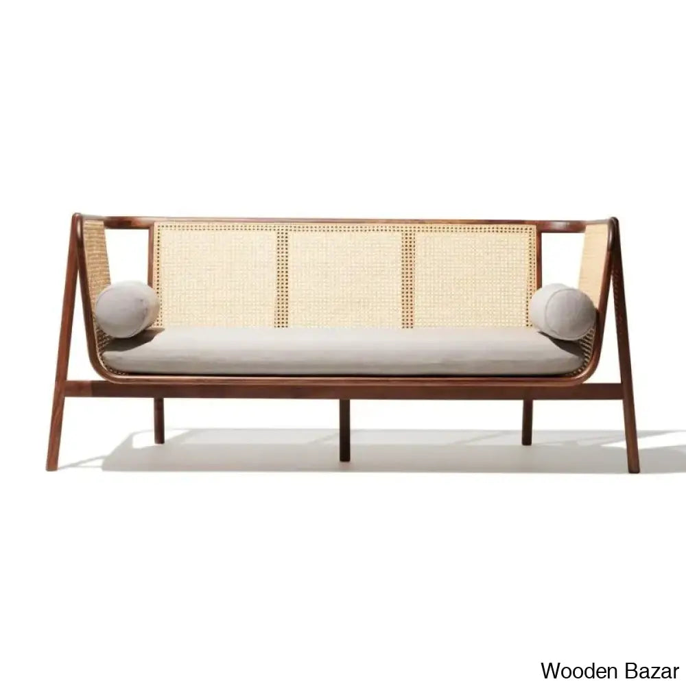 Sriner Modern Cane Rattan 3 Seater Sofa For Odern Living - Wooden Bazar