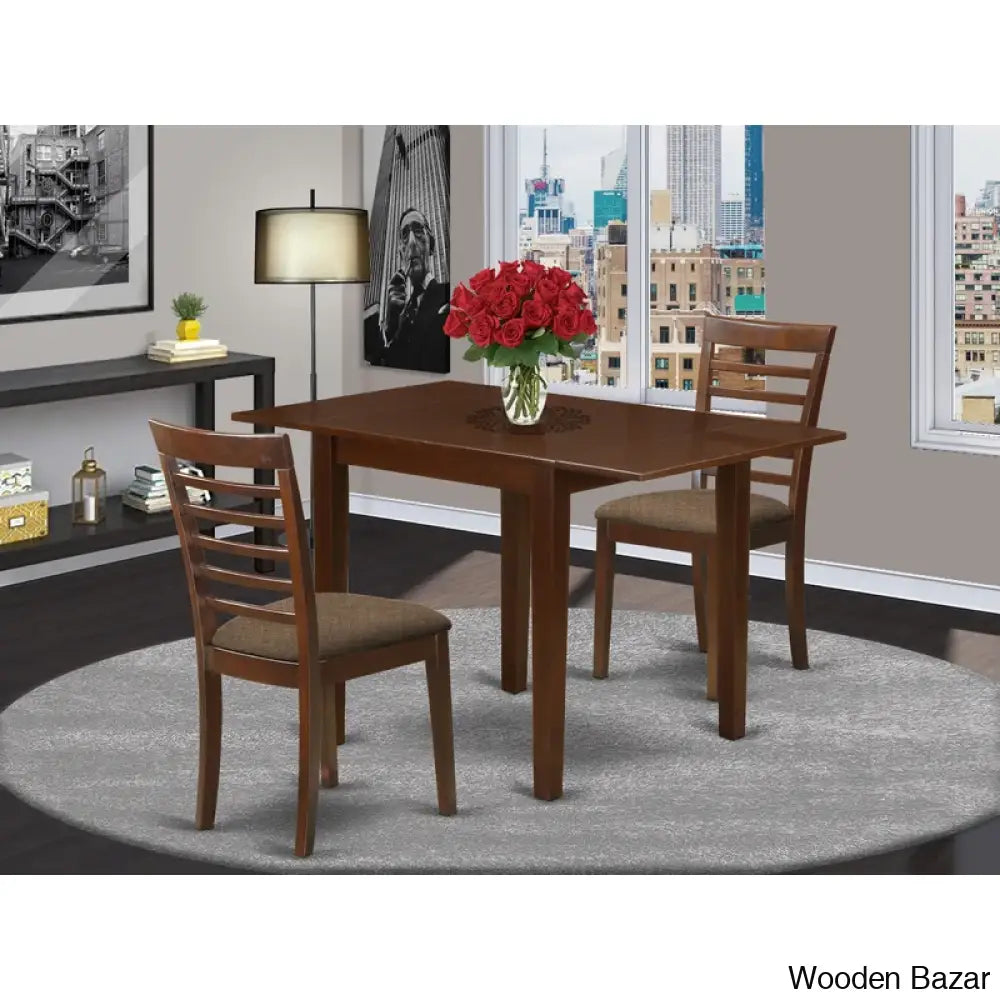 St John 2 Seater Modern Extendable Solid Wood Dining Set