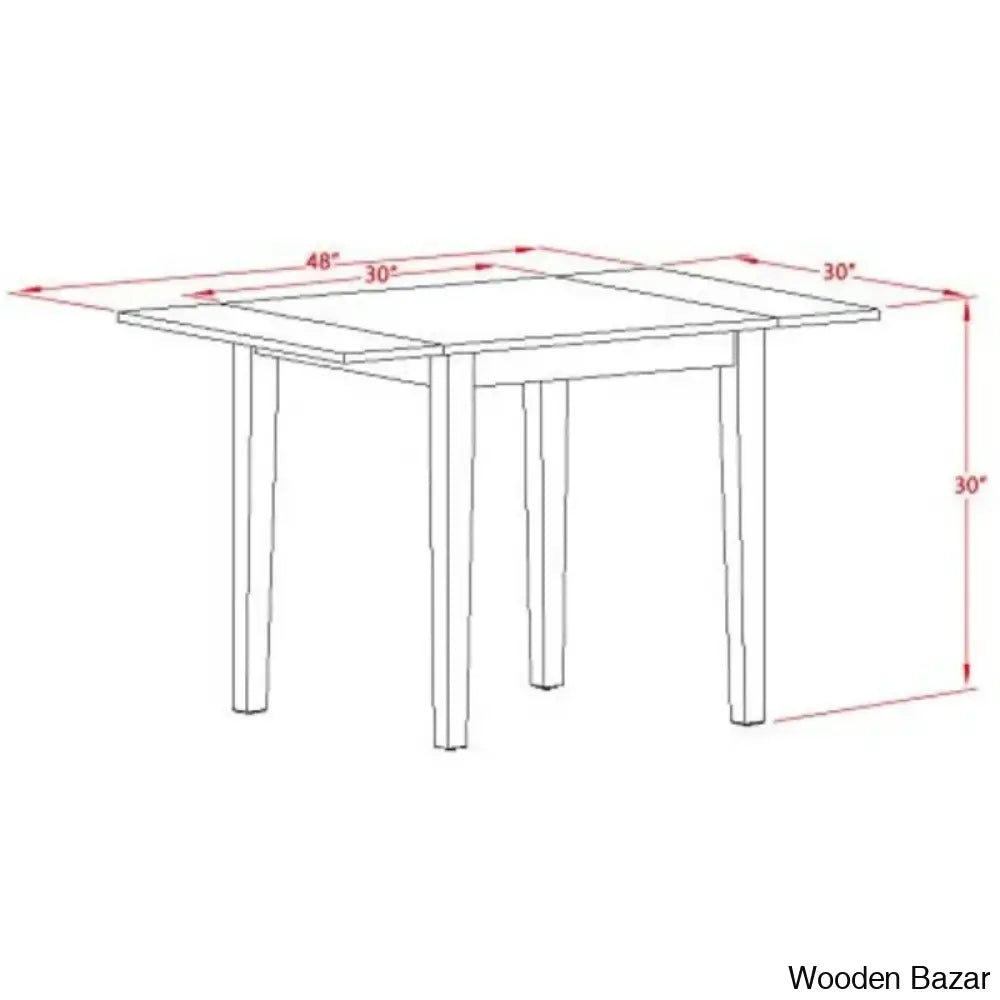 St John 2 Seater Modern Extendable Solid Wood Dining Set