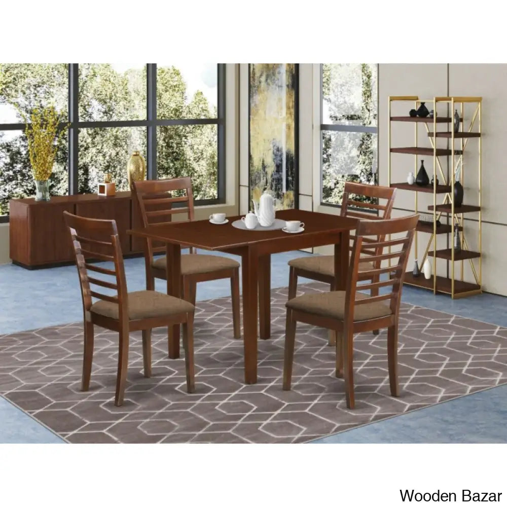 St John 2 Seater Modern Extendable Solid Wood Dining Set 4 Seater