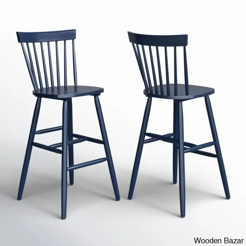 Staceey Swivel Solid Wood Counter And Bar Stool (Set Of 2)