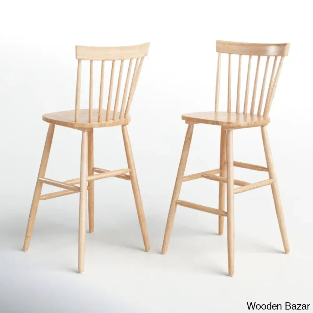 Staceey Swivel Solid Wood Counter And Bar Stool (Set Of 2)