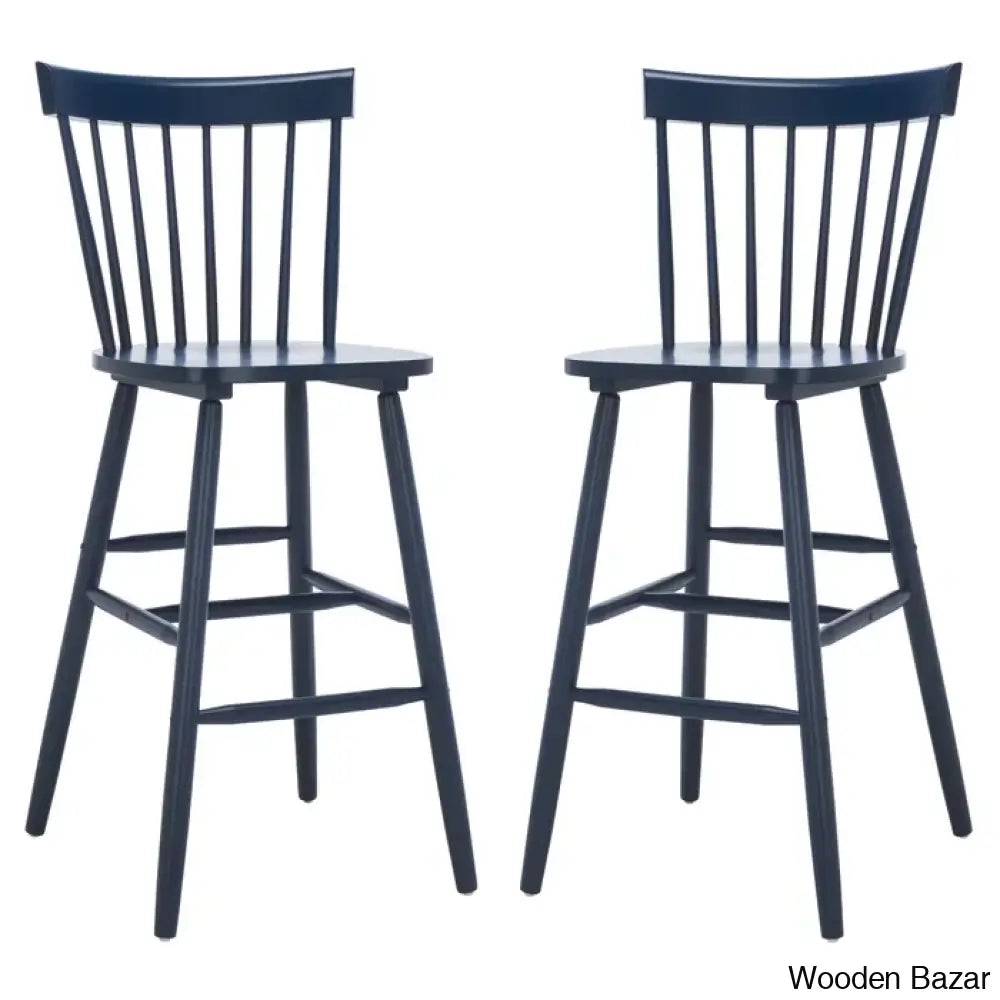 Staceey Swivel Solid Wood Counter And Bar Stool (Set Of 2)