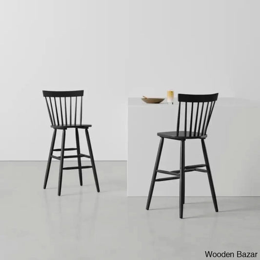 Staceey Swivel Solid Wood Counter And Bar Stool (Set Of 2)