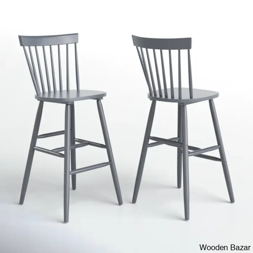 Staceey Swivel Solid Wood Counter And Bar Stool (Set Of 2)