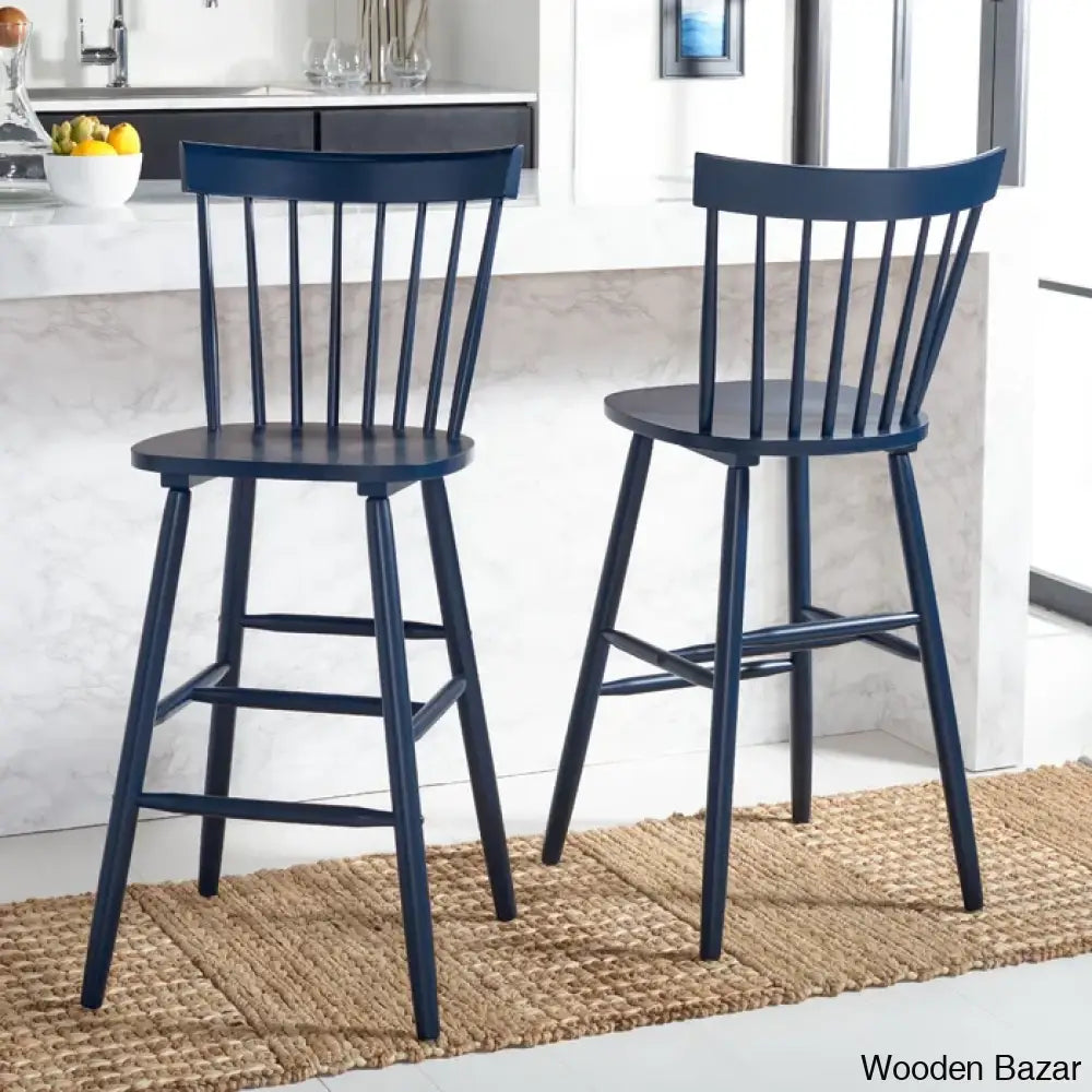 Staceey Swivel Solid Wood Counter And Bar Stool (Set Of 2)