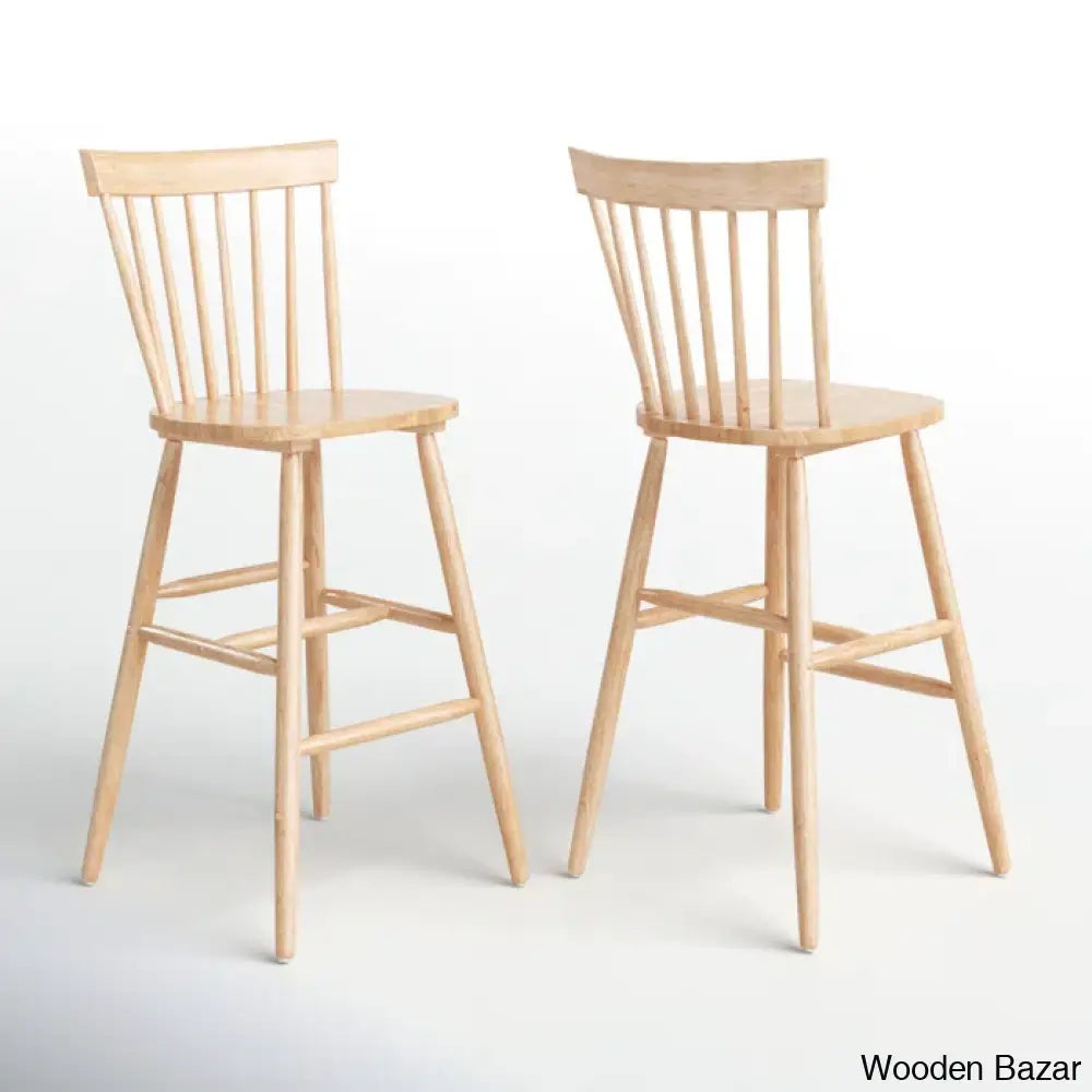 Staceey Swivel Solid Wood Counter And Bar Stool (Set Of 2)