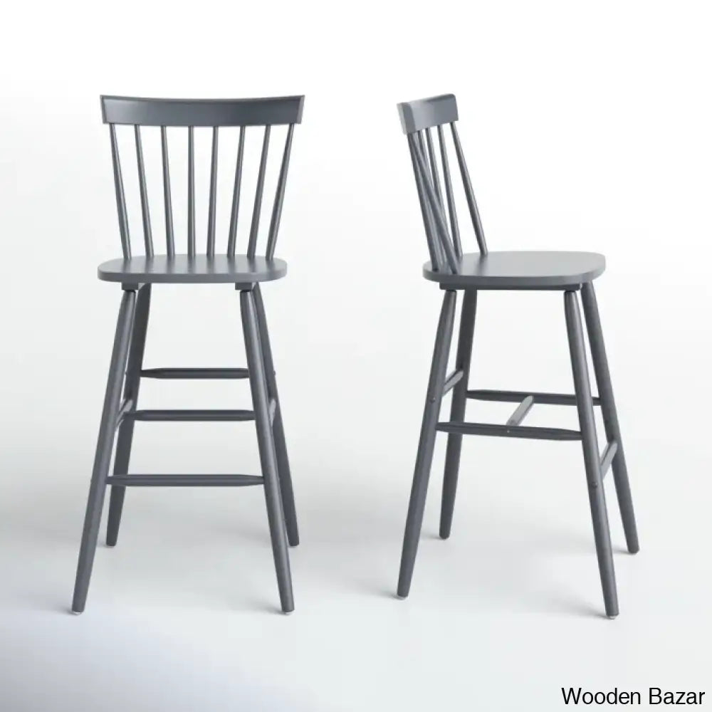 Staceey Swivel Solid Wood Counter And Bar Stool (Set Of 2) Gray / (24’’ Seat Height)