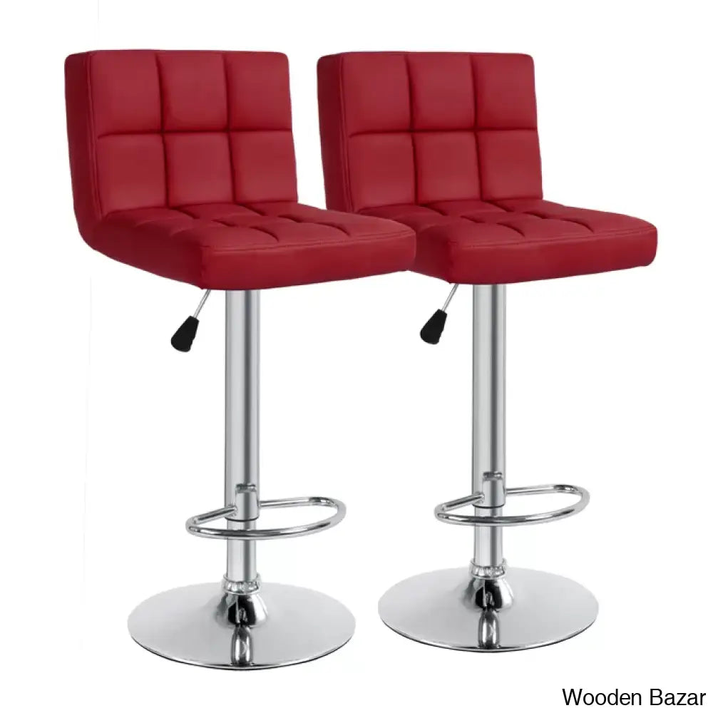 Stallcupo Modern Swivel Counter Stools In Stylish Upholstered Seating With Sleek Metal Frame