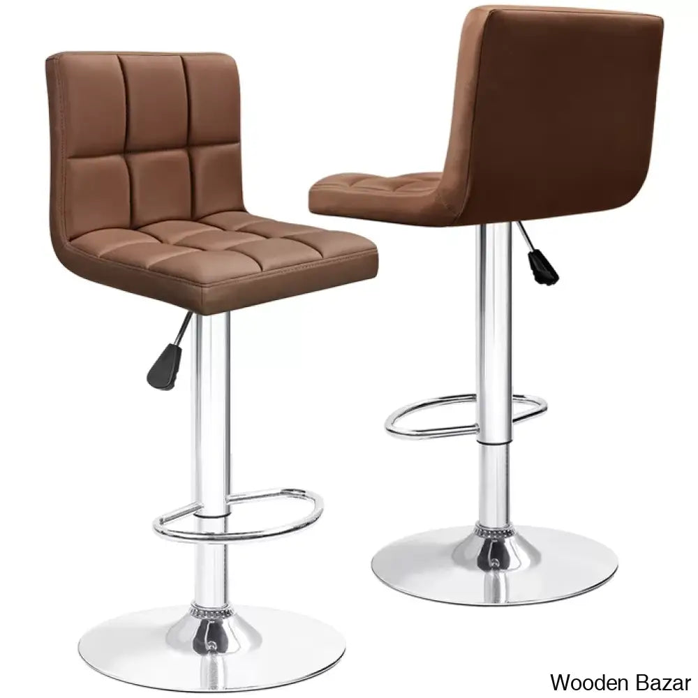 Stallcupo Modern Swivel Counter Stools In Stylish Upholstered Seating With Sleek Metal Frame