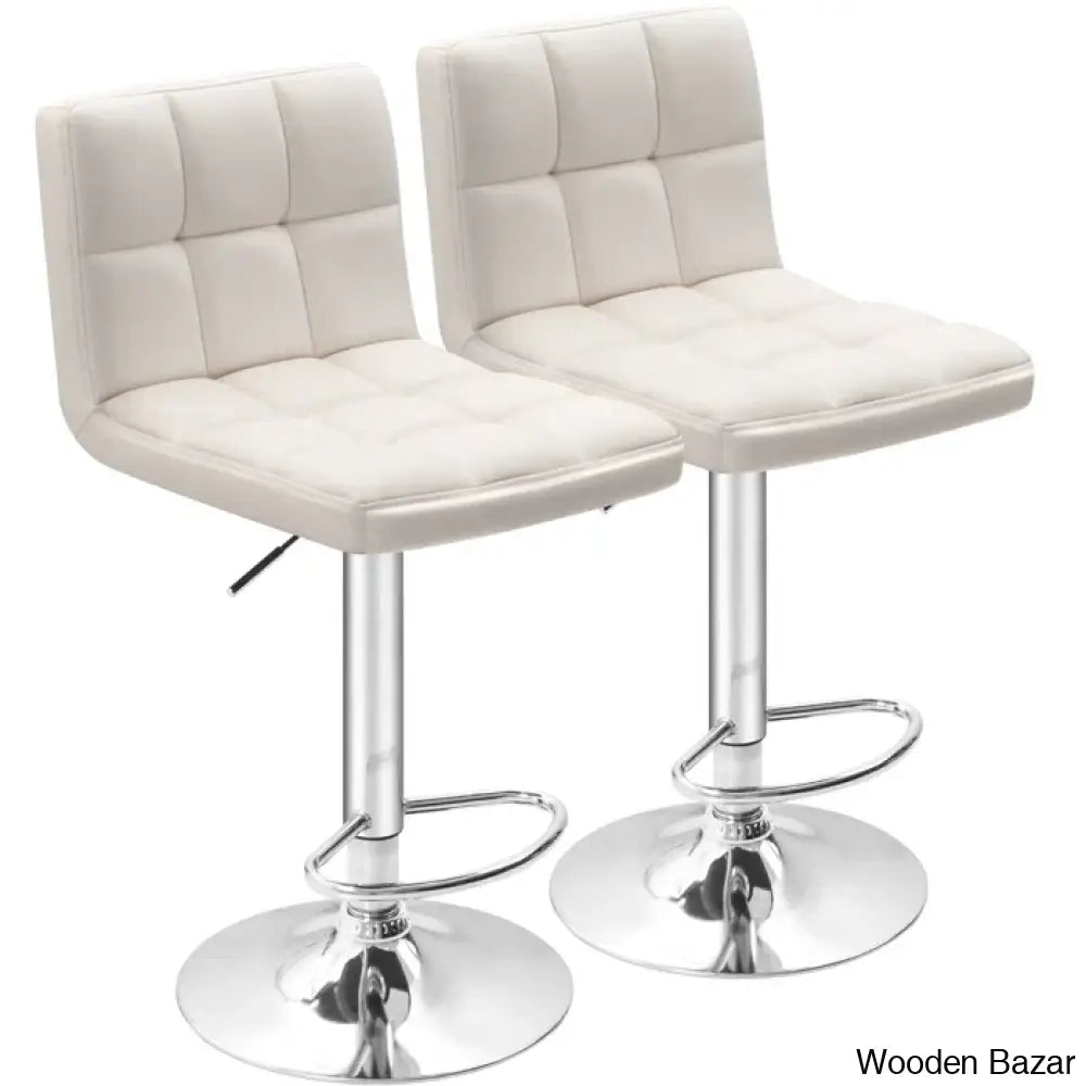 Stallcupo Modern Swivel Counter Stools In Stylish Upholstered Seating With Sleek Metal Frame