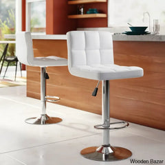 Stallcupo Modern Swivel Counter Stools In Stylish Upholstered Seating With Sleek Metal Frame