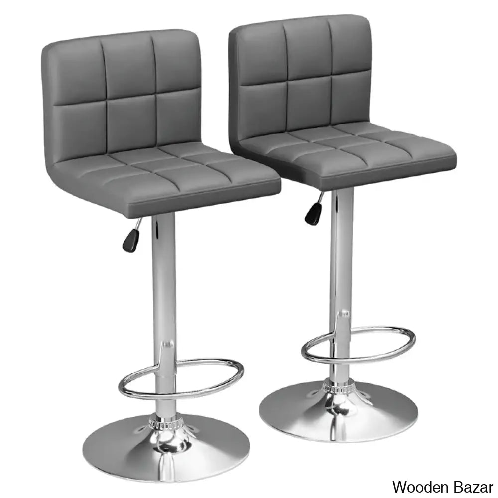 Stallcupo Modern Swivel Counter Stools In Stylish Upholstered Seating With Sleek Metal Frame