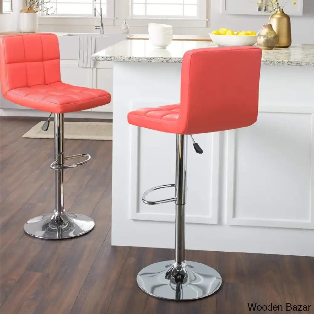 Stallcupo Modern Swivel Counter Stools In Stylish Upholstered Seating With Sleek Metal Frame