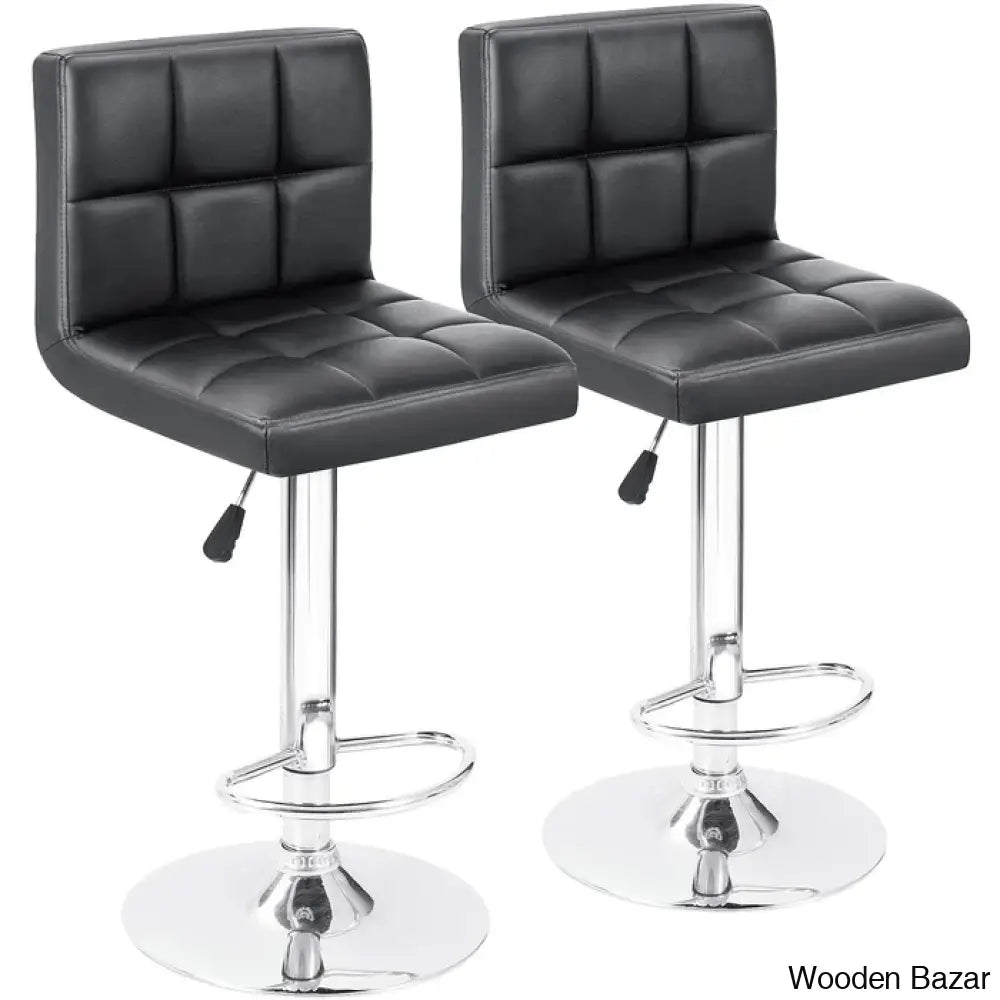 Stallcupo Modern Swivel Counter Stools In Stylish Upholstered Seating With Sleek Metal Frame