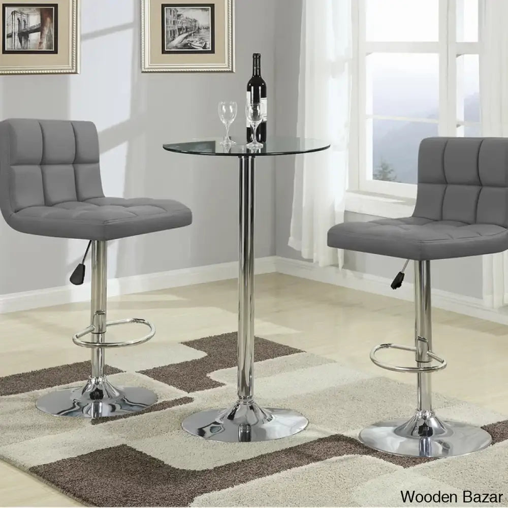 Stallcupo Modern Swivel Counter Stools In Stylish Upholstered Seating With Sleek Metal Frame