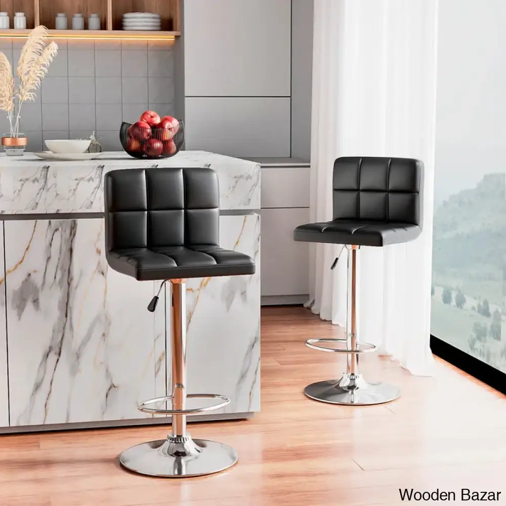 Stallcupo Modern Swivel Counter Stools In Stylish Upholstered Seating With Sleek Metal Frame