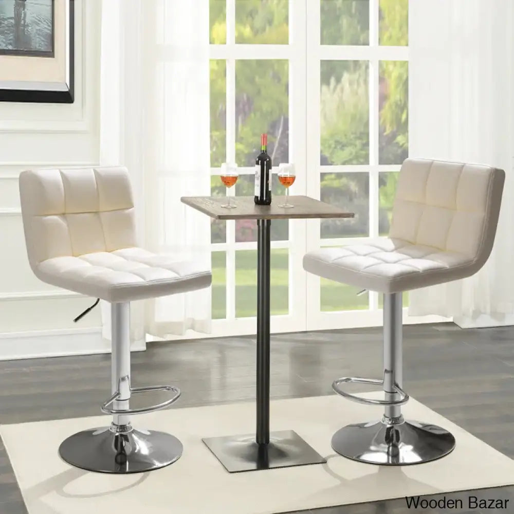 Stallcupo Modern Swivel Counter Stools In Stylish Upholstered Seating With Sleek Metal Frame