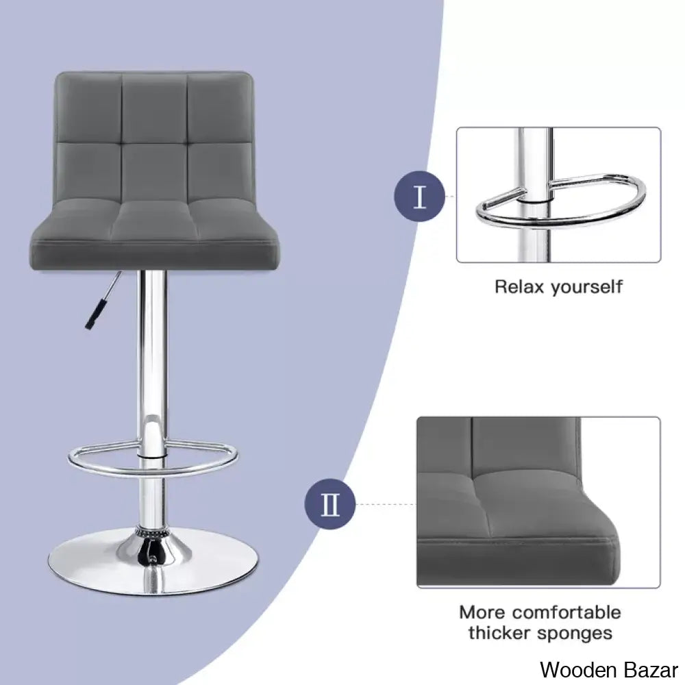 Stallcupo Modern Swivel Counter Stools In Stylish Upholstered Seating With Sleek Metal Frame