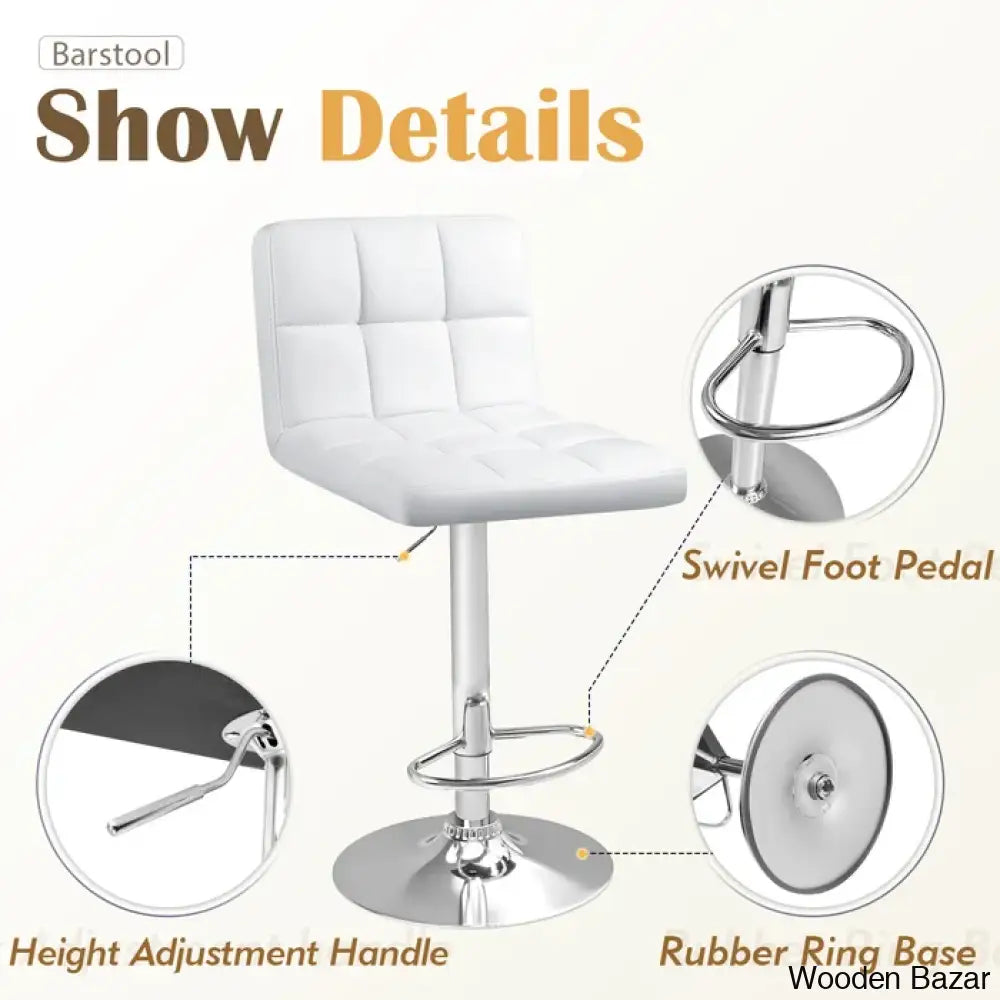 Stallcupo Modern Swivel Counter Stools In Stylish Upholstered Seating With Sleek Metal Frame