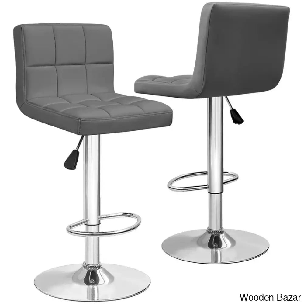 Stallcupo Modern Swivel Counter Stools In Stylish Upholstered Seating With Sleek Metal Frame