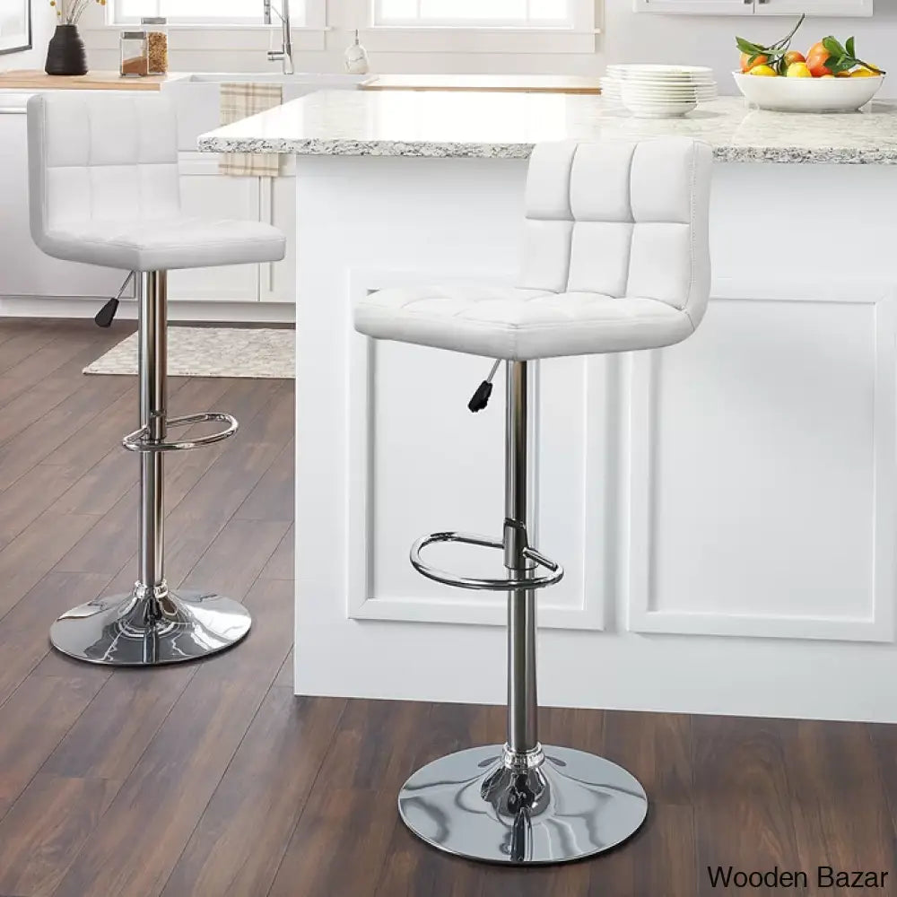 Stallcupo Modern Swivel Counter Stools In Stylish Upholstered Seating With Sleek Metal Frame