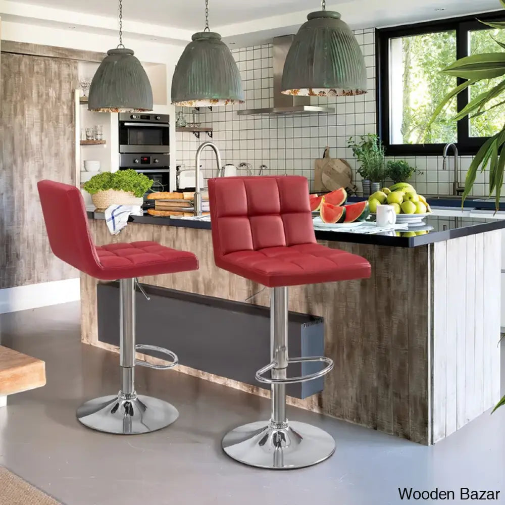 Stallcupo Modern Swivel Counter Stools In Stylish Upholstered Seating With Sleek Metal Frame