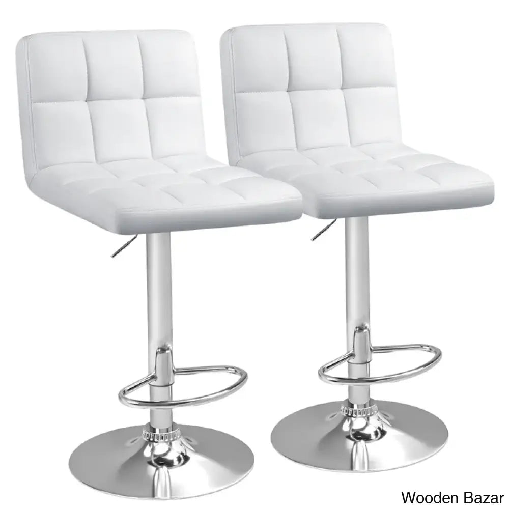 Stallcupo Modern Swivel Counter Stools In Stylish Upholstered Seating With Sleek Metal Frame