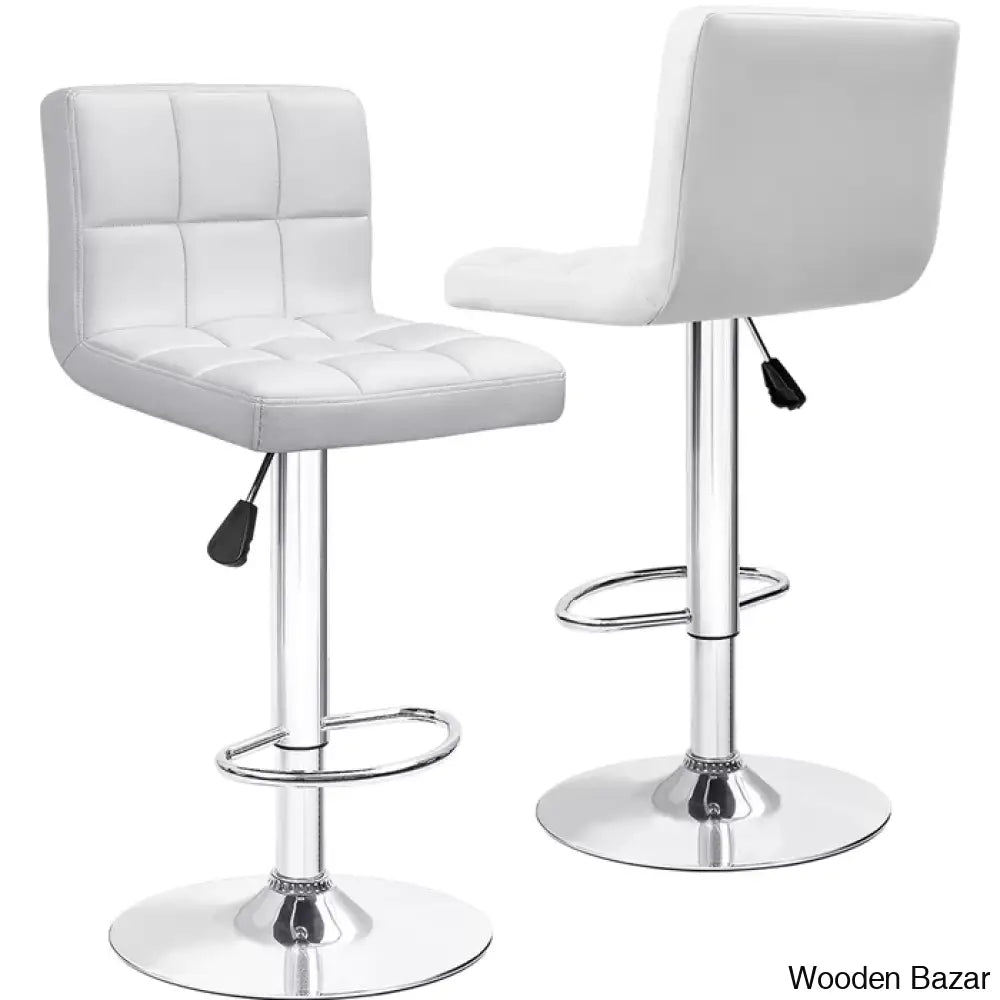 Stallcupo Modern Swivel Counter Stools In Stylish Upholstered Seating With Sleek Metal Frame