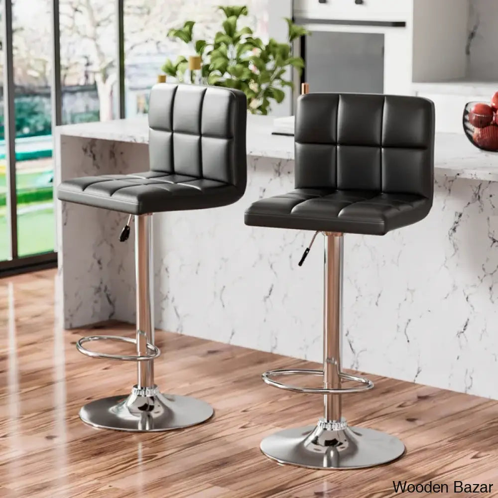 Stallcupo Modern Swivel Counter Stools In Stylish Upholstered Seating With Sleek Metal Frame